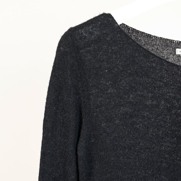 Sarah Pacini Wide Neckline Black Long-Sleeve Wool Sweater - Picture 4 of 6